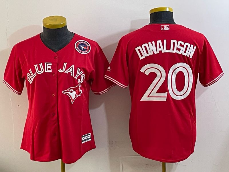 Women 2025 Nike Toronto Blue Jays #20 Donaldson red Game MLB Jersey 01
